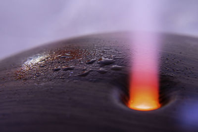 Close-up of wet glass