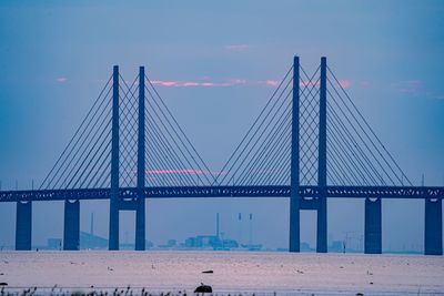 View of suspension bridge against sky