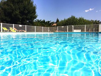 Sunlight falling on swimming pool