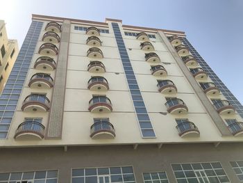 Low angle view of building against clear sky