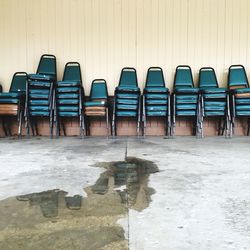 Empty chairs in room