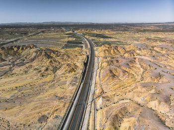 High angle view of road passing through landscape