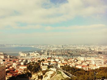 High angle shot of townscape