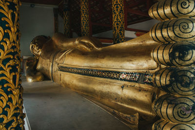 Buddha statue in historic building