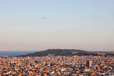 High angle view of cityscape against sky