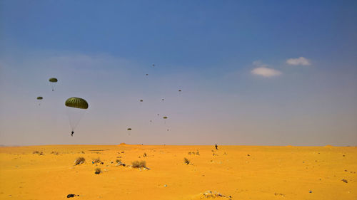 Scenic view of land against sky