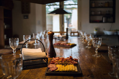 Food on table in restaurant