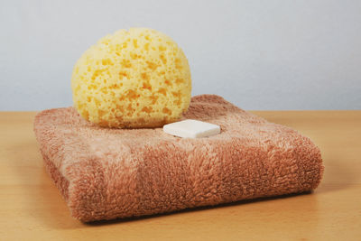 Close-up of bread on table