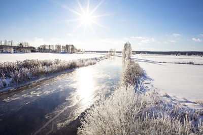 River at sunny cold day