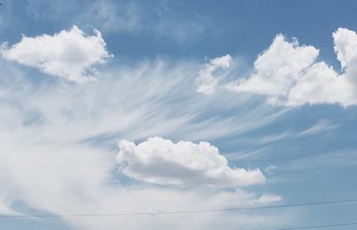 Low angle view of clouds in sky