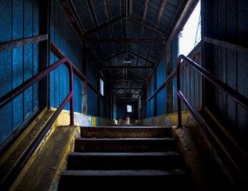 Low angle view of empty bridge