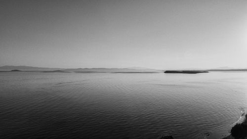 Minimal scenic view of sea against clear sky 