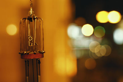 Close-up of illuminated lamp