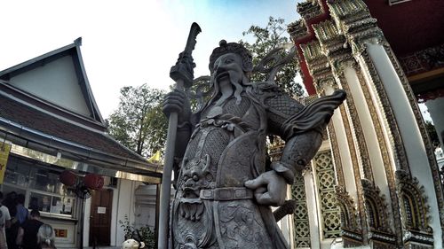 Low angle view of statue