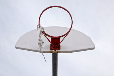 Low angle view of basketball hoop against sky