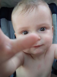 Close-up portrait of cute baby