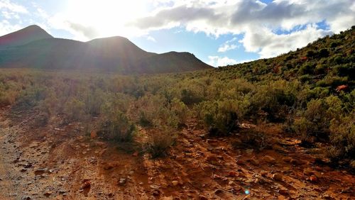 Scenic view of mountains against sky