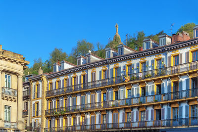 Building on constitution square in san sebastian, spain