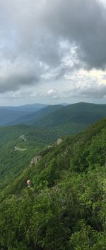 Scenic view of landscape against cloudy sky