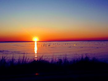 Scenic view of sea during sunset