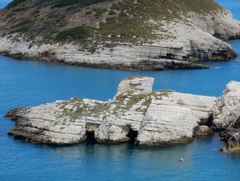 Scenic view of sea and rock formation