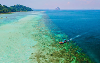 High angle view of sea against sky