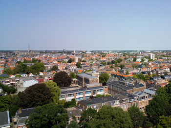 High angle view of townscape against sky