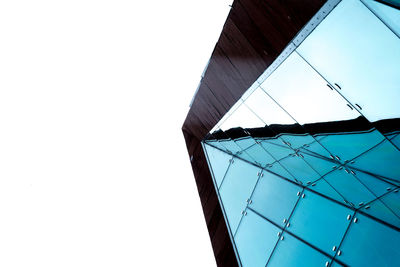 Low angle view of modern building against clear sky