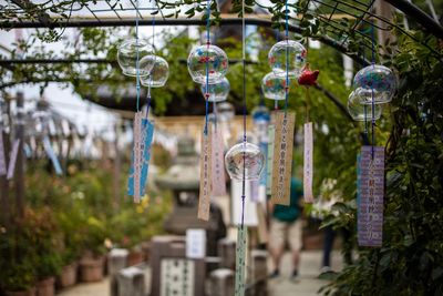 Decorations hanging outdoors