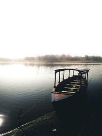 Scenic view of lake against clear sky