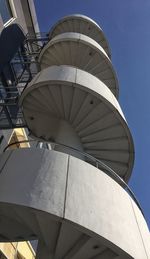 Low angle view of spiral steps outdoors