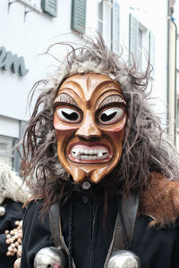 Close-up of man wearing mask