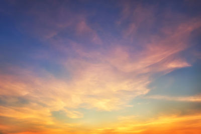 Low angle view of sky at sunset