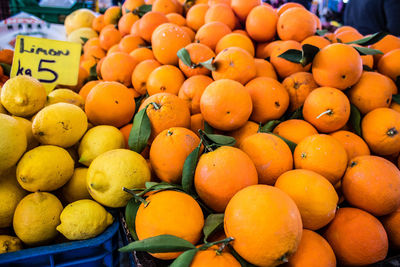 Close-up of fruits for sale at market stall