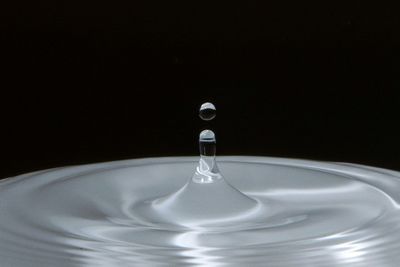 Close-up of drink over black background