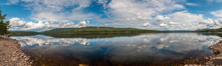 Panoramic view of lake against sky