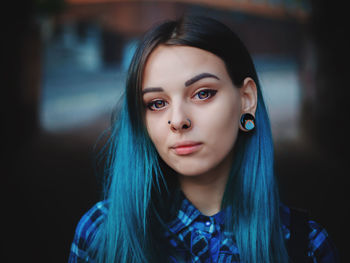 Close-up portrait of young woman