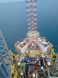 Aerial view of oil rig