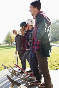 Group of men with skateboards