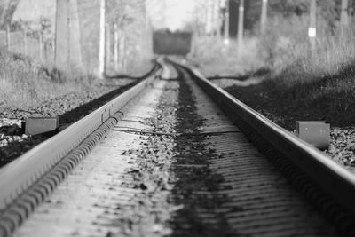 High angle view of railroad track