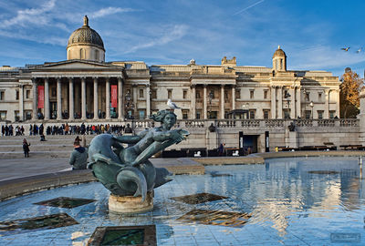 Statue of fountain in city