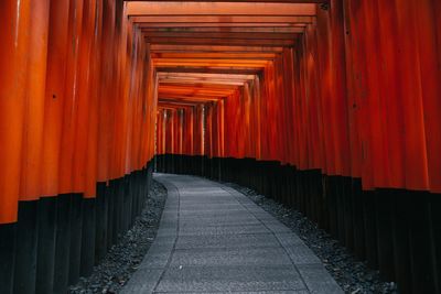 Empty footpath leading towards temple