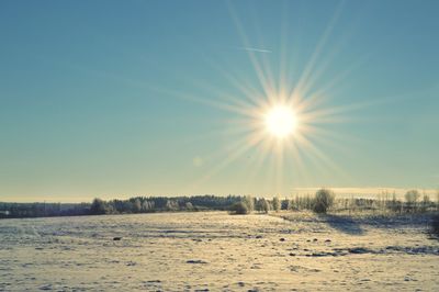 Scenic view of landscape during winter