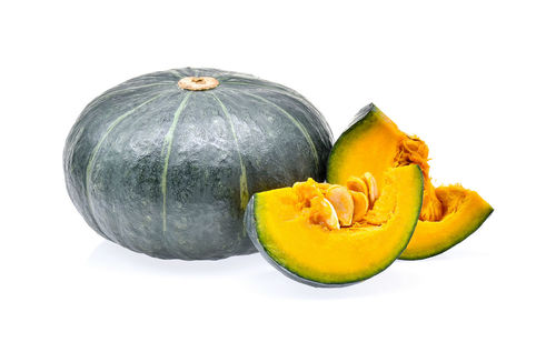 Close-up of pumpkin against white background