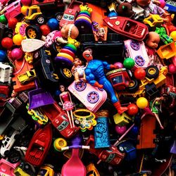 Full frame of colorful market stall