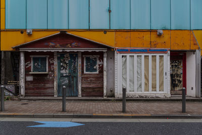 Closed door of building