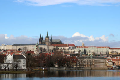 Buildings in city against sky