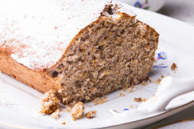 Close-up of cake in plate