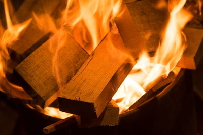 Close-up of burning candles