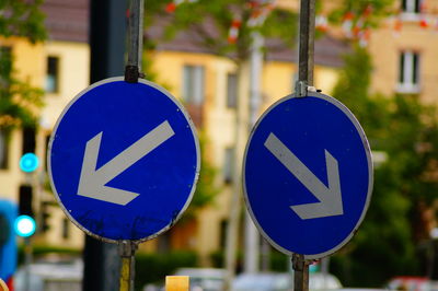 Close-up of road sign